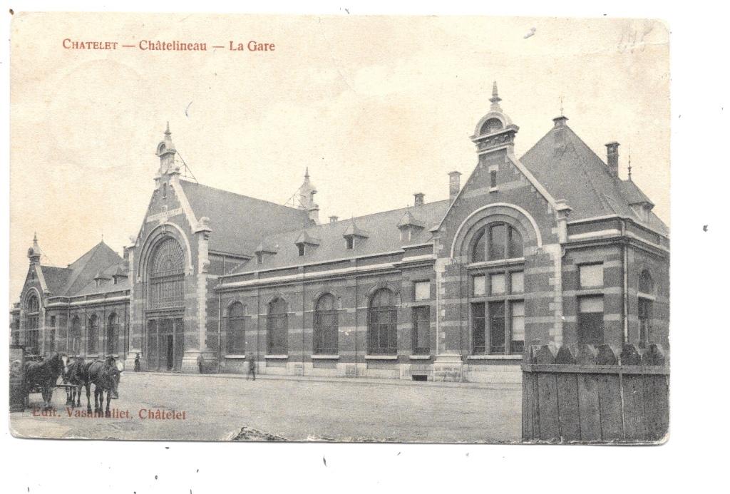 Châtelet-Châtelineau NA202: La Gare 1913, Enlèvement ou Envoi, Avant 1920, Affranchie, Hainaut