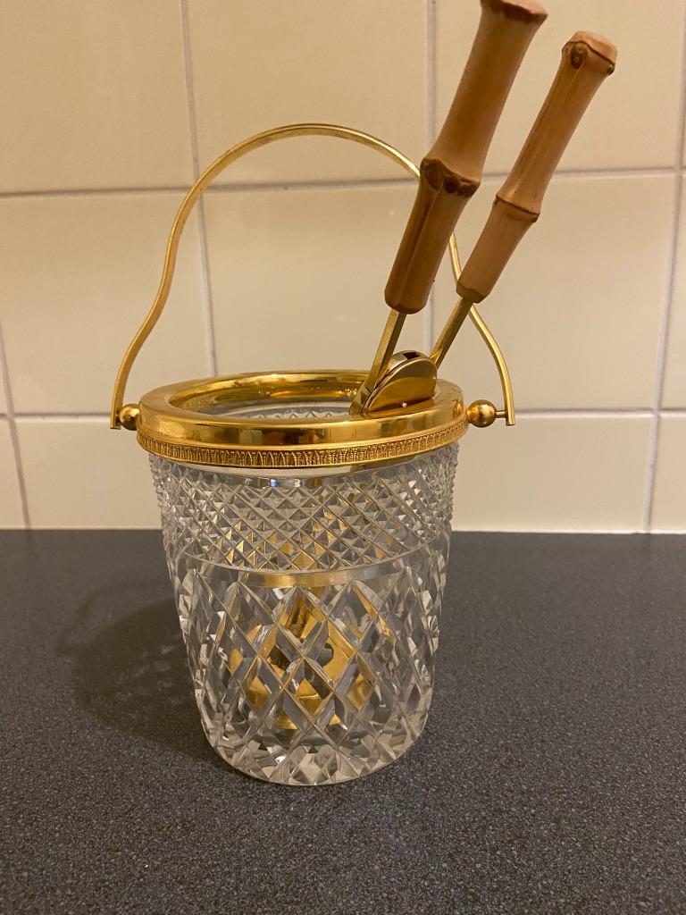 seau à glace en cristal avec pince VINTAGE, Antiquités & Art, Enlèvement
