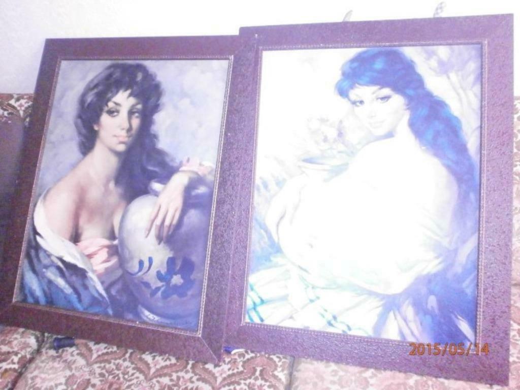 2 grote  kaders met prints, Ophalen, Gebruikt