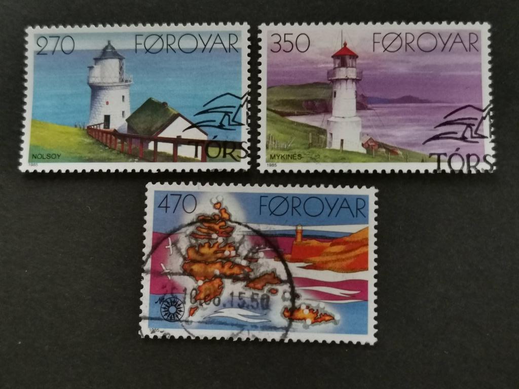 Îles Féroé/Foroyar 1985 - phares, carte, Timbres & Monnaies, Timbres | Europe | Scandinavie, Enlèvement ou Envoi, Danemark, Affranchi