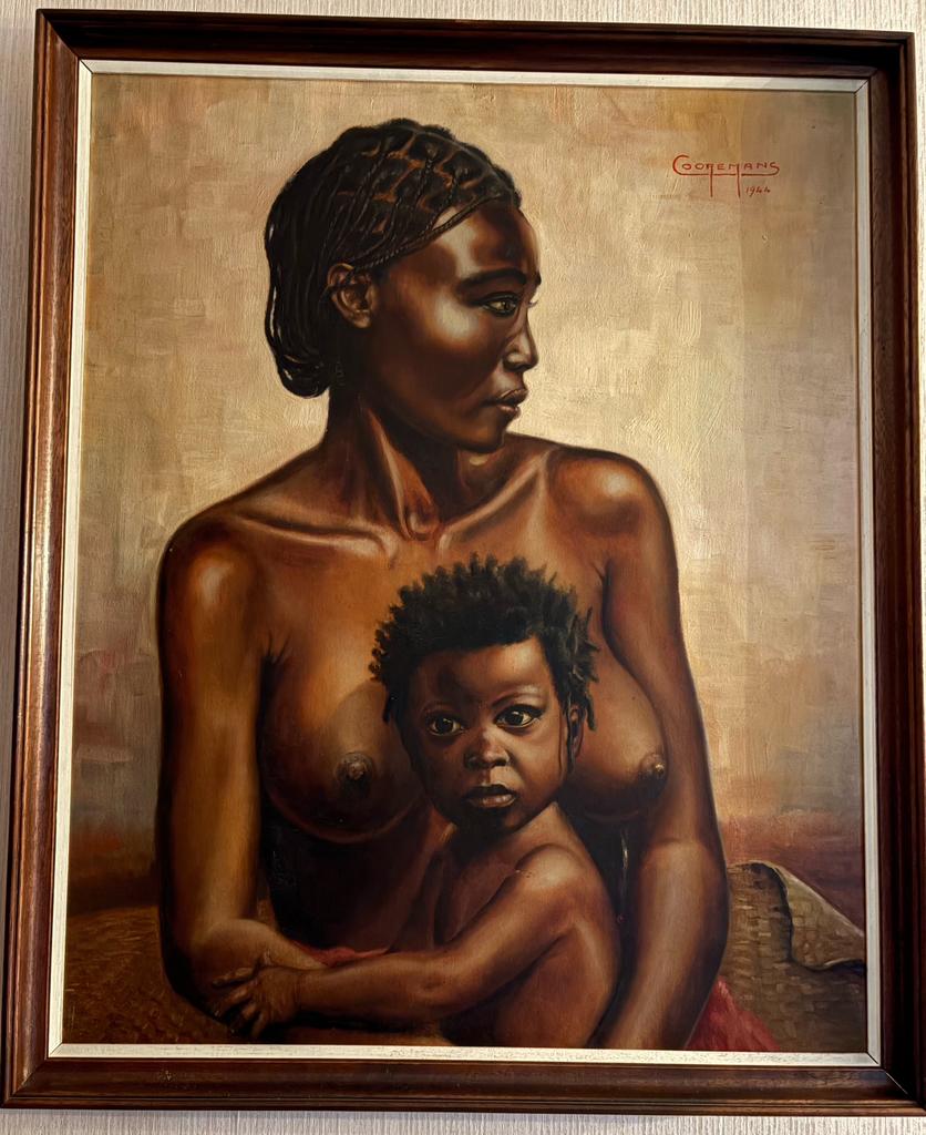 Congo schilderij 1944, Antiek en Kunst, Ophalen