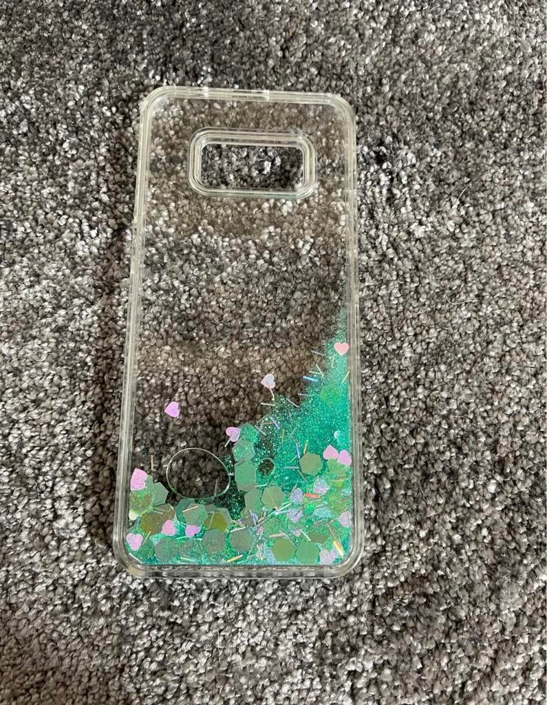 Doorschijnend met gliter beweegbaar hoesje Samsung Galaxy S8, Enlèvement ou Envoi, Comme neuf