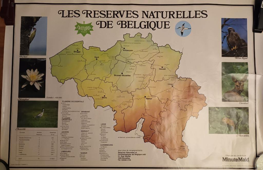 poster affiche photo réserves naturelles de Belgique 97X68, Enlèvement