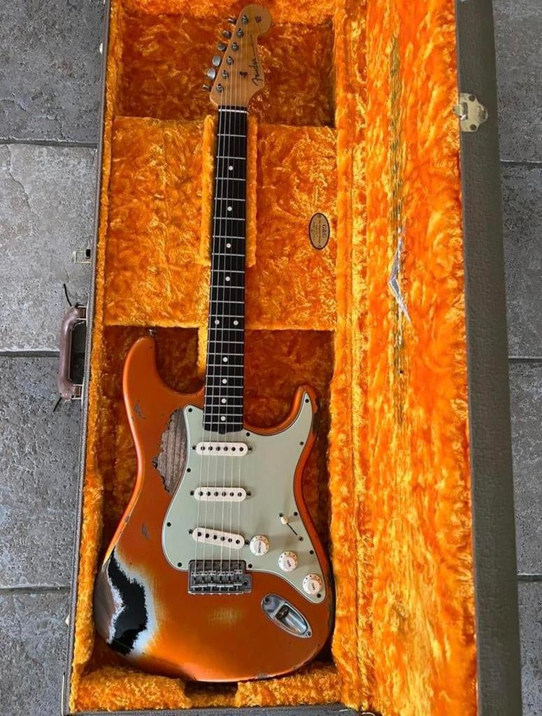Fender Stratocaster Custom Shop, 1960 Relic Incl. koffer., Enlèvement, Comme neuf, Solid body, Fender
