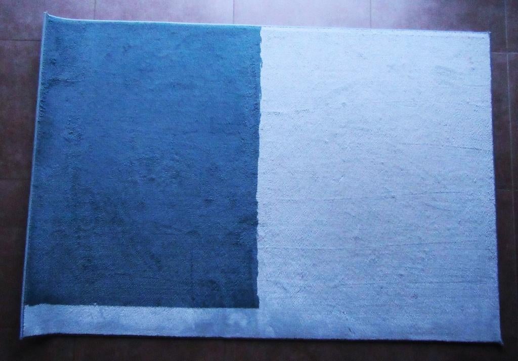Ikea Stillebak Tapijt Turkoise Colour Block 195 x 133 cm, 100 à 150 cm, 150 à 200 cm, Comme neuf, Enlèvement
