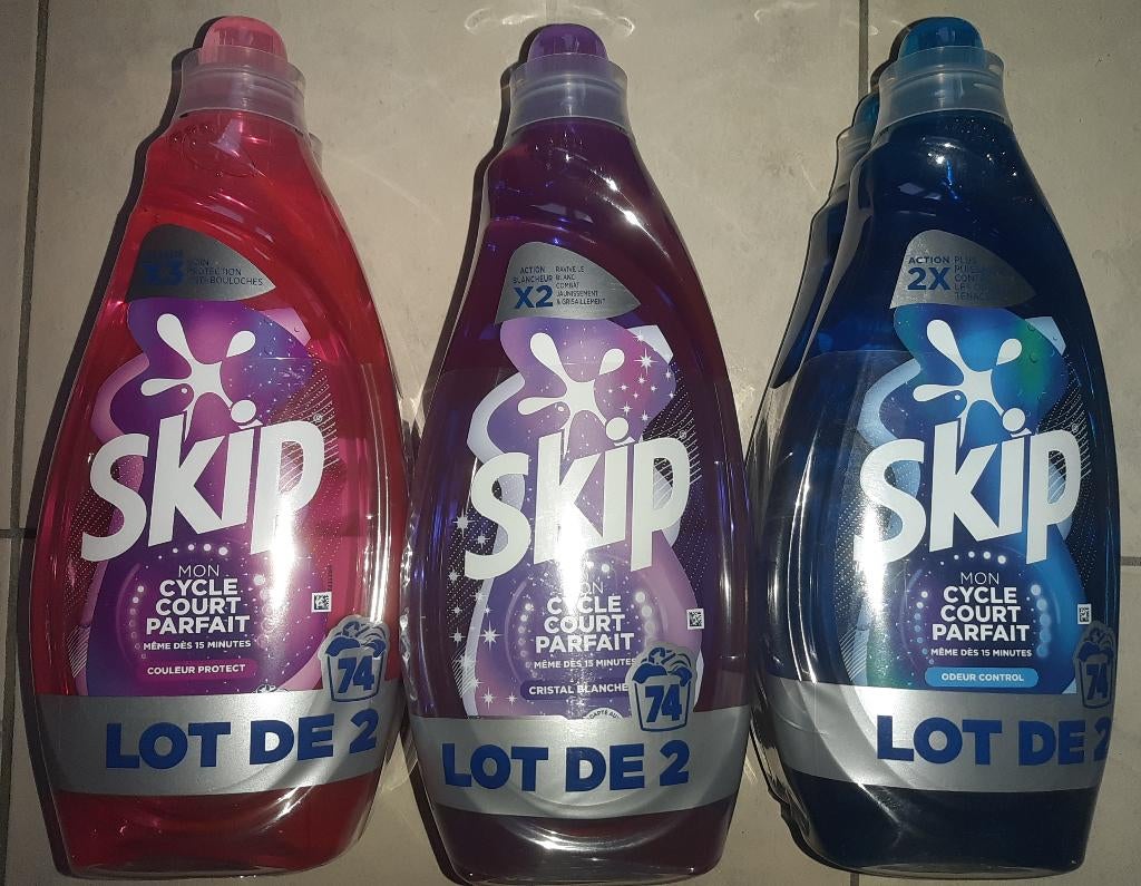 Lessives cycle court Skip 37 doses, Maison & Meubles, Enlèvement ou Envoi, Produit de nettoyage