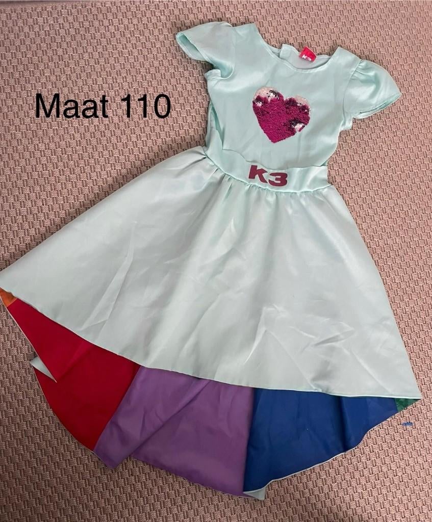 K3 jurkje maat 110 met pailletten hart, Ophalen, Zo goed als nieuw, 110 t/m 116, Meisje