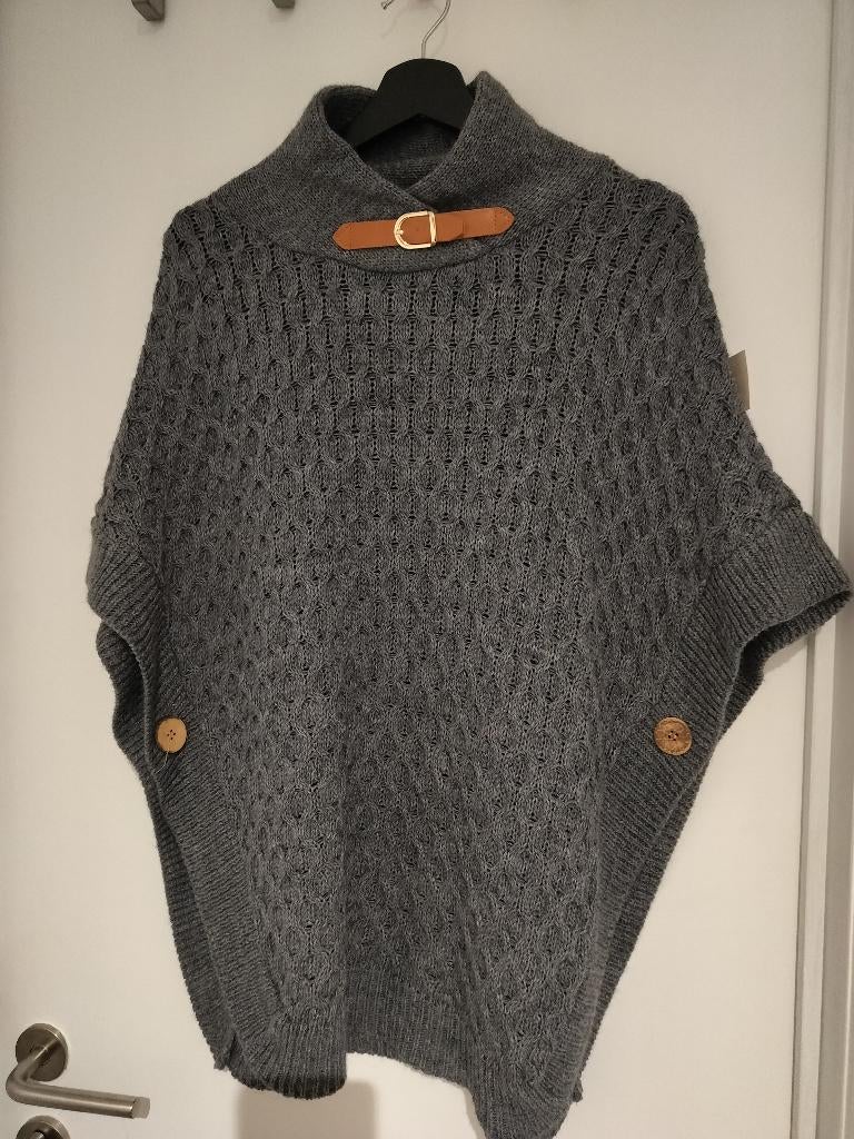 Poncho dames, taille unique. NIEUW!, Ophalen, Grijs