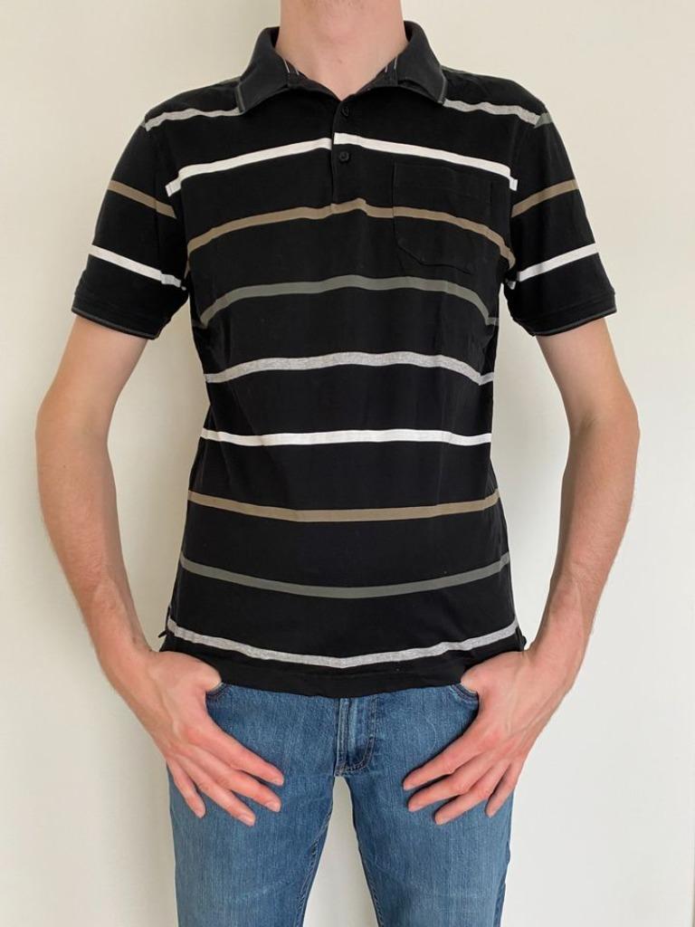 Polo noir à rayures taille M, Enlèvement, Porté, Taille 48/50 (M), Noir
