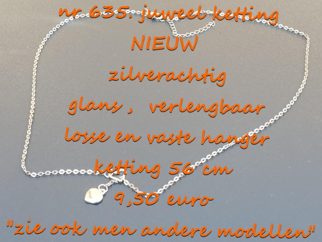 635. Juweel : ketting , NIEUW , verzending inbegrepen, Overige materialen, Verstelbaar, Verzenden, Nieuw