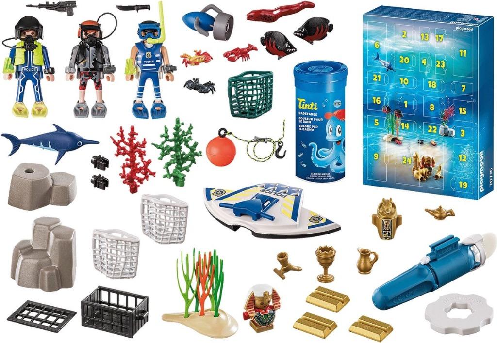 Playmobil 70776 Adventskalender Badplezier politieduikmissie, Kinderen en Baby's, Speelgoed | Playmobil, Zo goed als nieuw, Complete set