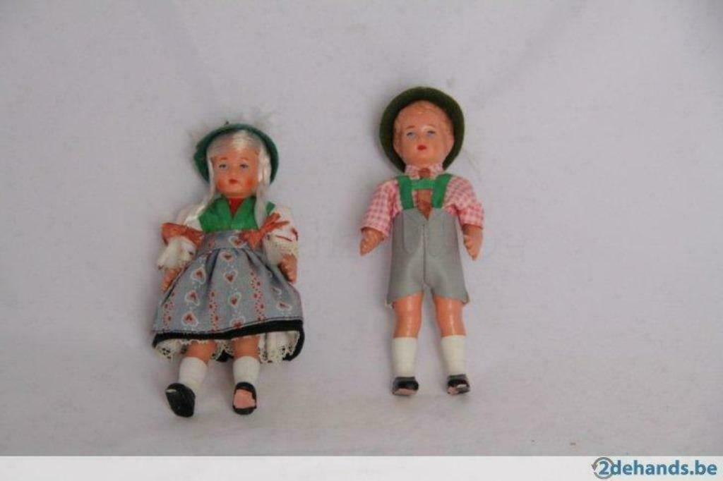 Oude tiroler popjes, Verzamelen, Poppen, Ophalen of Verzenden, Gebruikt, Pop