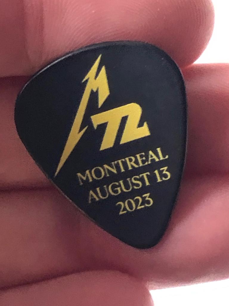 Metallica Montreal 2023 tour guitarpick Plectrum, Enlèvement ou Envoi, Comme neuf