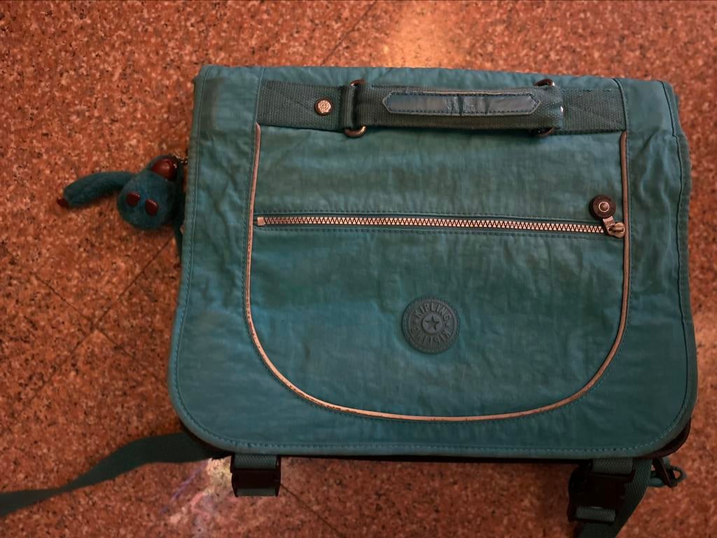 Cartable Kipling en Turquoise, Enlèvement ou Envoi, Utilisé, Bleu, Porte-documents ou Cartable