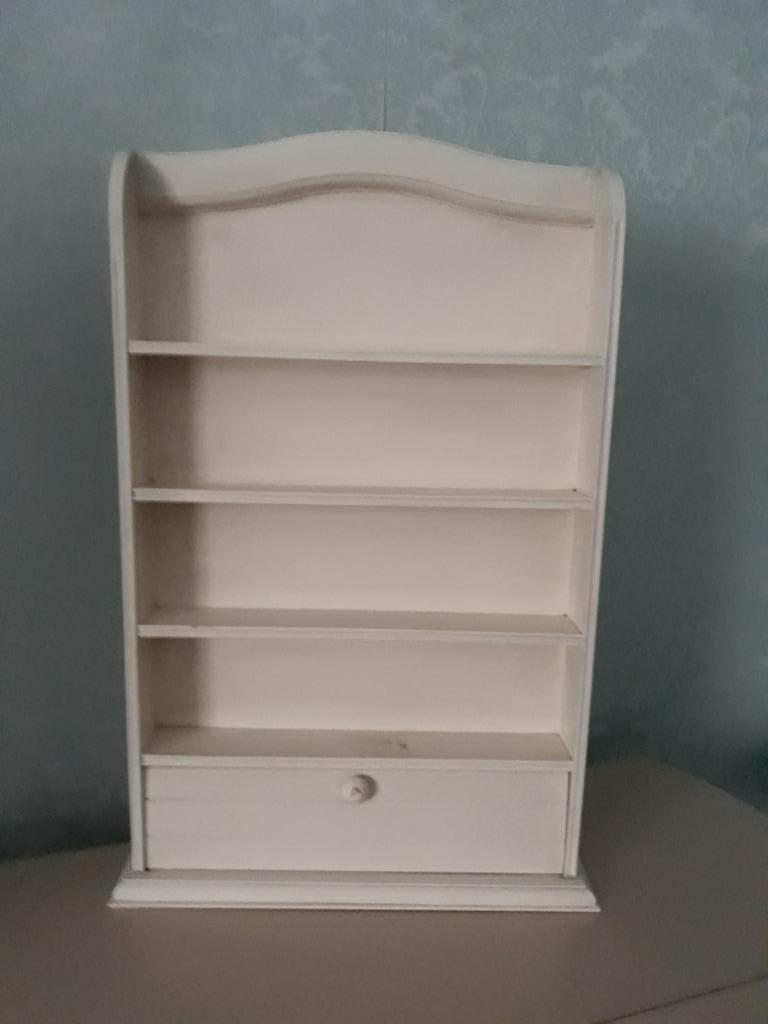 Vintage houten Kruidenrek wit  goede staat  H: 66 B: 43 cm, Antiek en Kunst, Ophalen