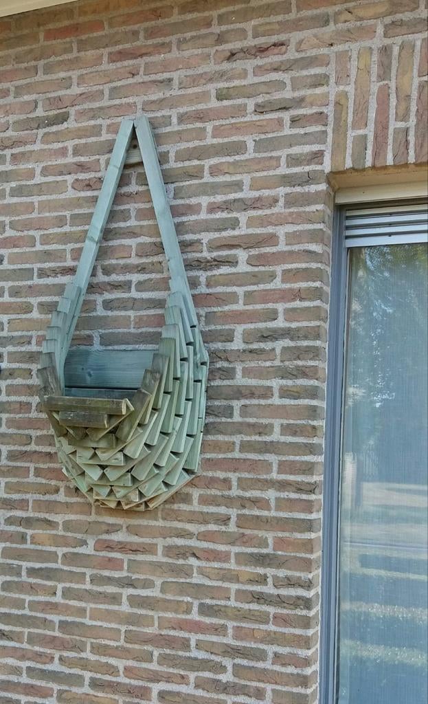 Houten plantenbak bloembak muur decoratie, Tuin en Terras, Ophalen of Verzenden, Zo goed als nieuw