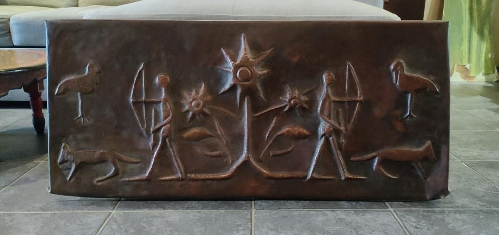 Assiette africaine en cuivre 90x40, Enlèvement