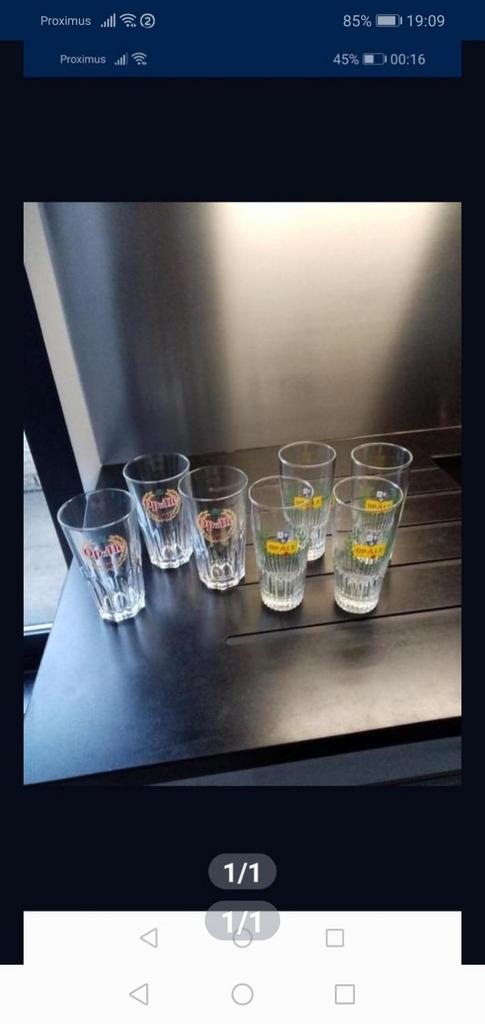 7 Op-Ale glazen voor, Verzamelen, Biermerken, Ophalen, Zo goed als nieuw