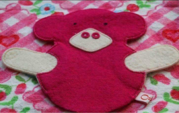 ESTHEX handpop handpopje varken roze vilt vilten dier, Kinderen en Baby's, Ophalen of Verzenden, Nieuw