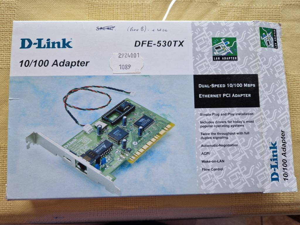 Carte réseau PCI - D-Link DFE-530TX, Informatique & Logiciels, Enlèvement ou Envoi, Utilisé, Interne, D-Link