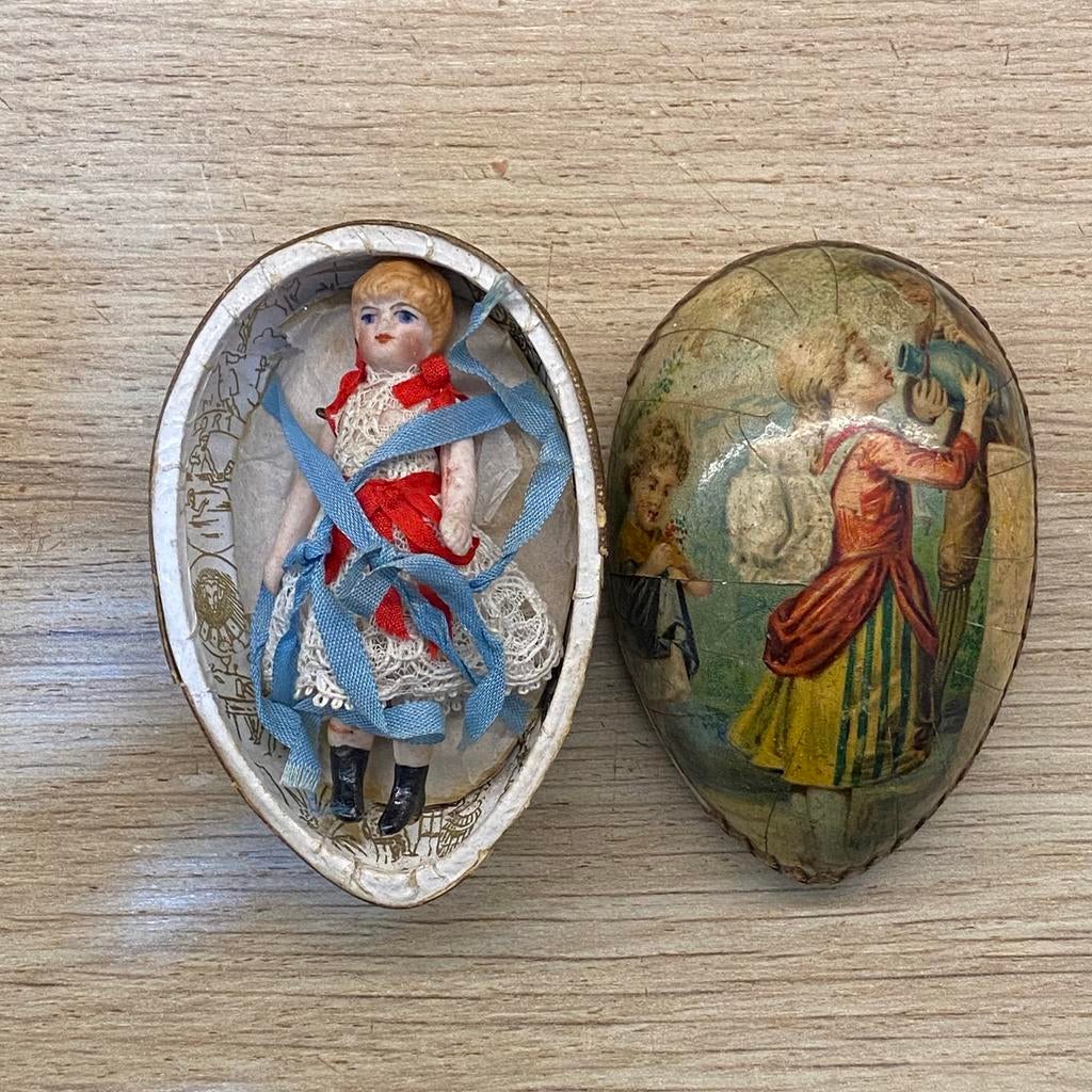 Mignonnette, antiek, in porselein, in het ei, Antiek en Kunst, Ophalen of Verzenden