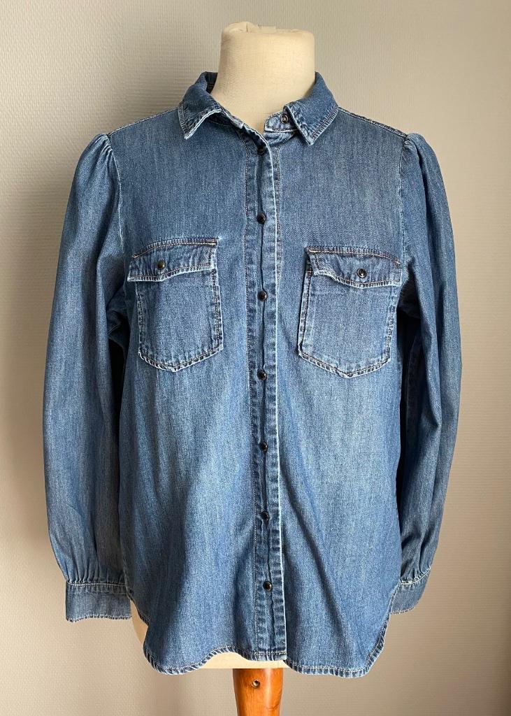 Blauw jeanshemd Maison 123 maat 40, Maat 38/40 (M), Zo goed als nieuw, Maison 123, Verzenden
