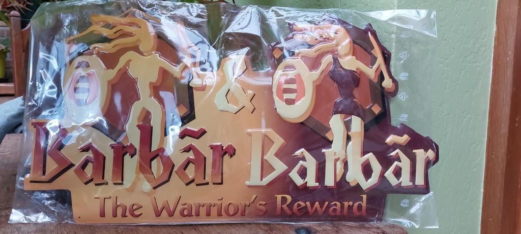 Reclamebord barbar (nieuw in originele verpakking), Ophalen of Verzenden, Nieuw, Reclamebord, Plaat of Schild, Overige merken