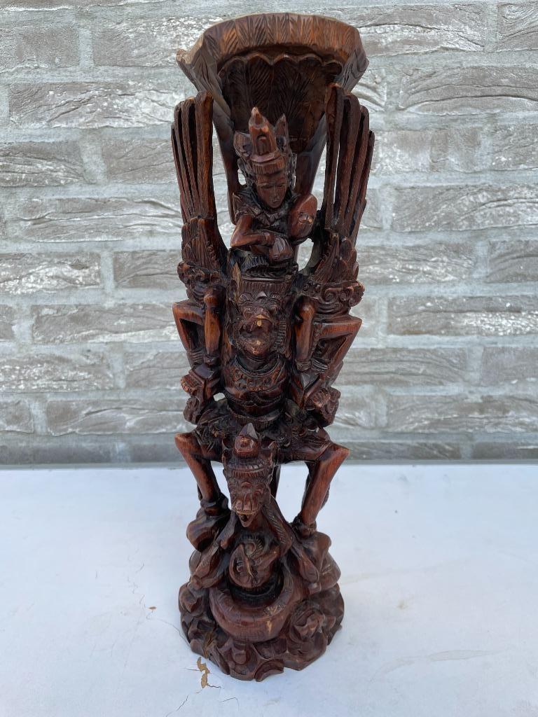 statue de garuda orientale en bois - 40 cm, Antiquités & Art, Enlèvement ou Envoi