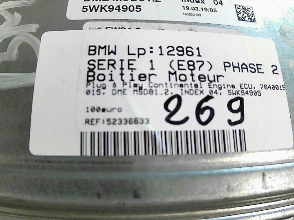 Boitier moteur BMW Série 1 (E87) 1.6i 90kw 5WK94905 (269), Enlèvement ou Envoi, Utilisé, BMW