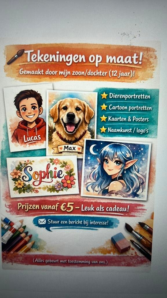 Dessins, portraits, autocollants à vendre, Enlèvement, Neuf, Plusieurs images
