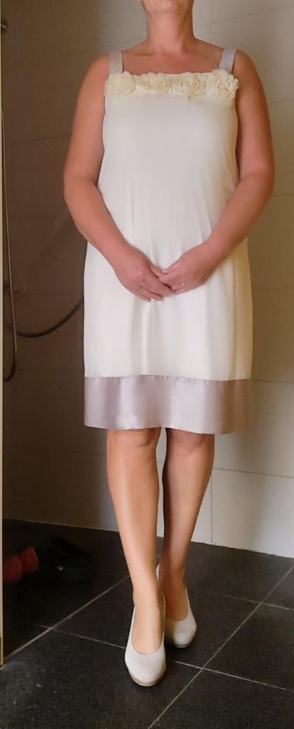 Robe de mariée mode Atmos, taille 40-42, blanc crème et bron, Enlèvement ou Envoi, Atmos fashion, Comme neuf, Robe de mariée