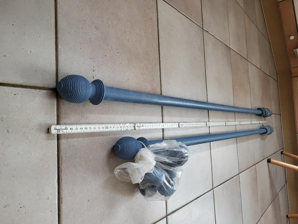 Barres Tenture Bleues, Maison & Meubles, Enlèvement ou Envoi, Utilisé, Bleu