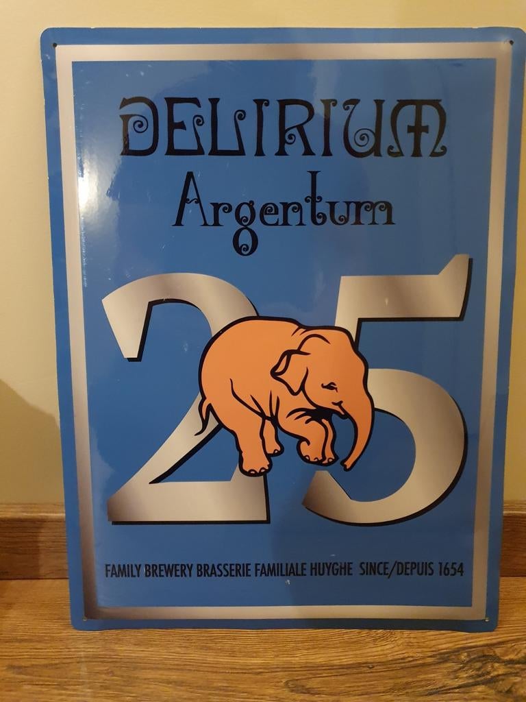 Metaal Reclamebord - Delirium 25 jaar -, Ophalen of Verzenden, Gebruikt, Reclamebord, Plaat of Schild, Overige merken