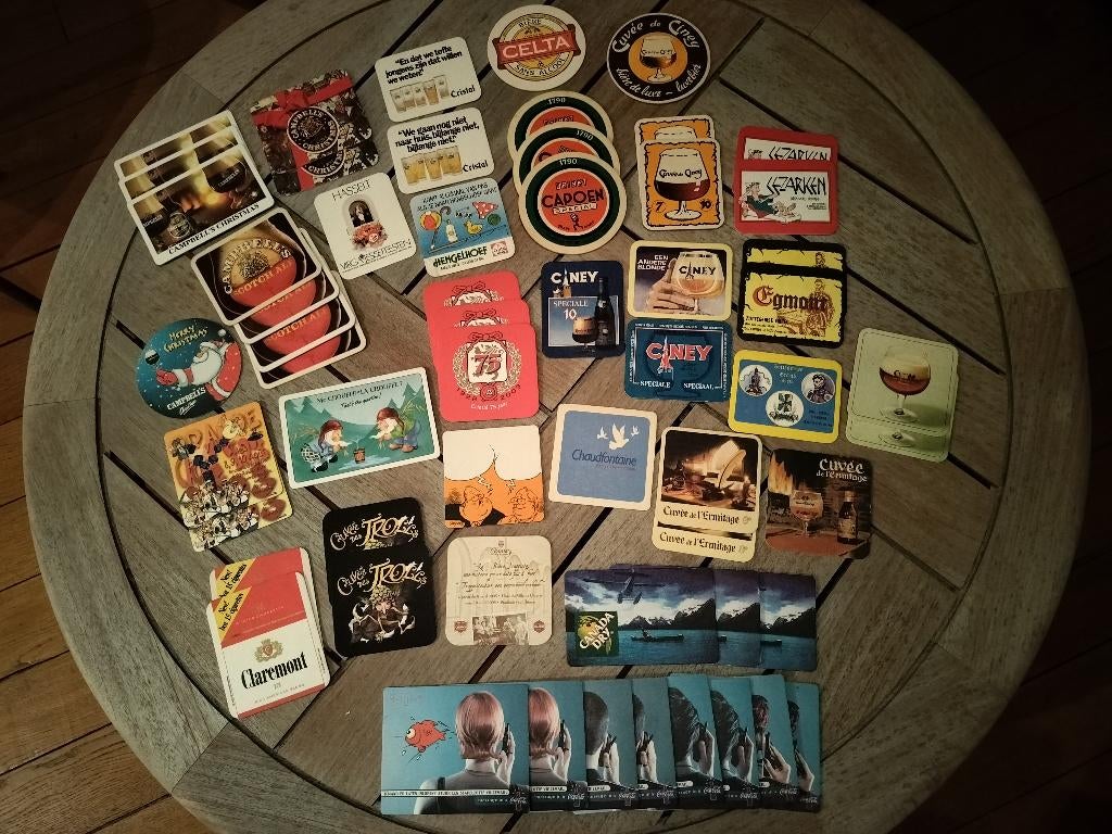 +- 50 OUDE BIERKAARTEN / BIERVILTJES LOT C, Verzamelen, Ophalen of Verzenden
