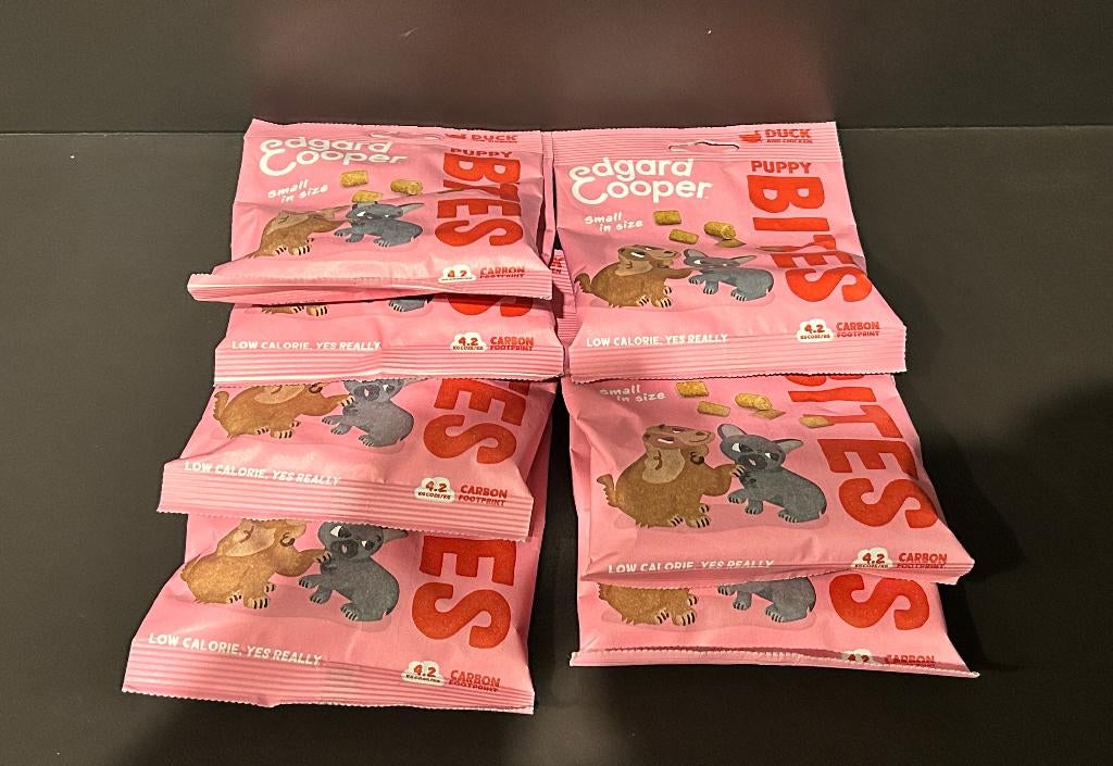 7 x Edgard & Cooper Puppy bites 50gr, Dieren en Toebehoren, Ophalen of Verzenden, Hond
