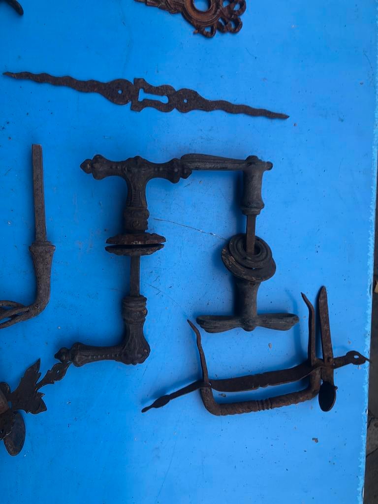 Ancestral vintage ijzeren deurklinken, Antiek en Kunst, Ophalen