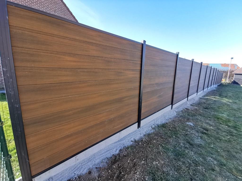DESTOCKAGE ! Clôture composite TECK  Full KIT 180 cm H, Tuin en Terras, Tuinhekken en Hekwerk, Nieuw, Overige typen, Overige materialen