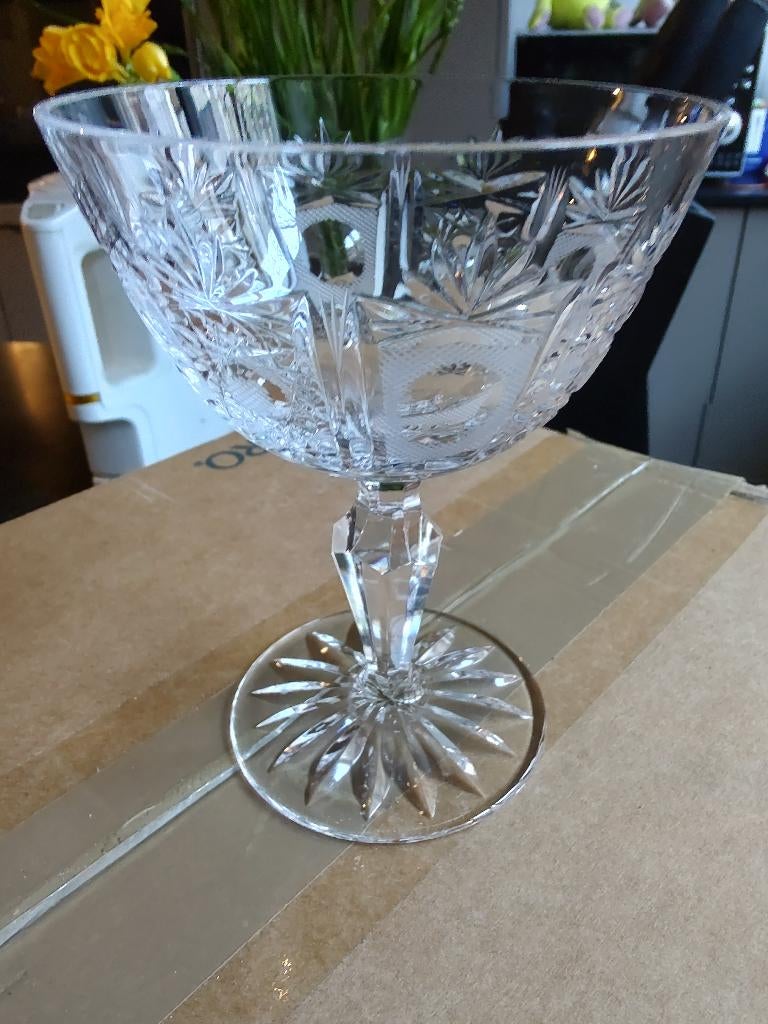 6 kristallen champagne coupes, Antiek en Kunst, Ophalen