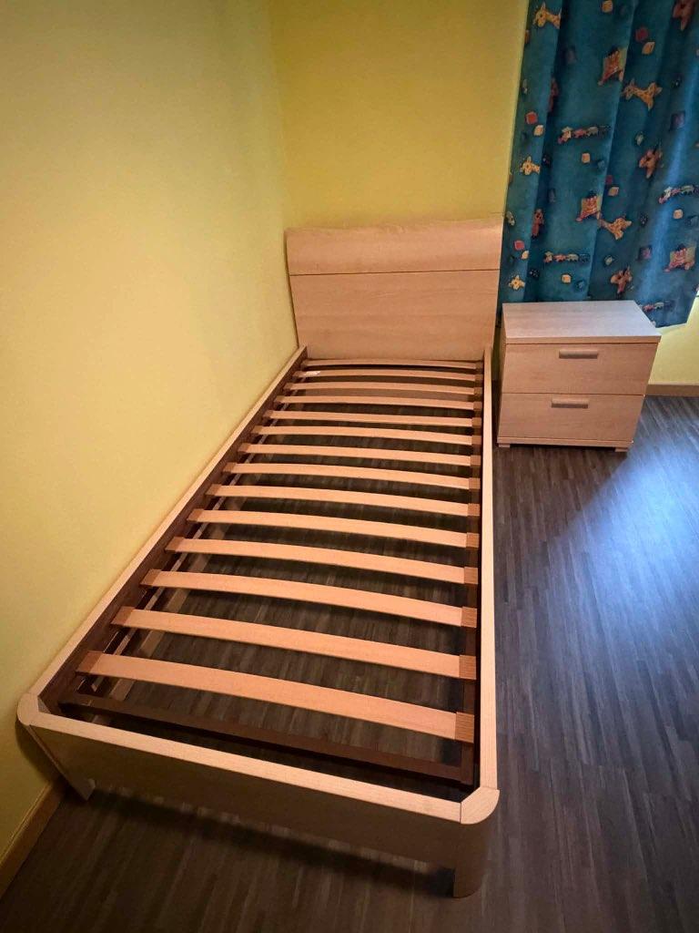 Chambre à coucher 1 personne, Enlèvement, Utilisé, Une personne, Chambre à coucher bois clair.