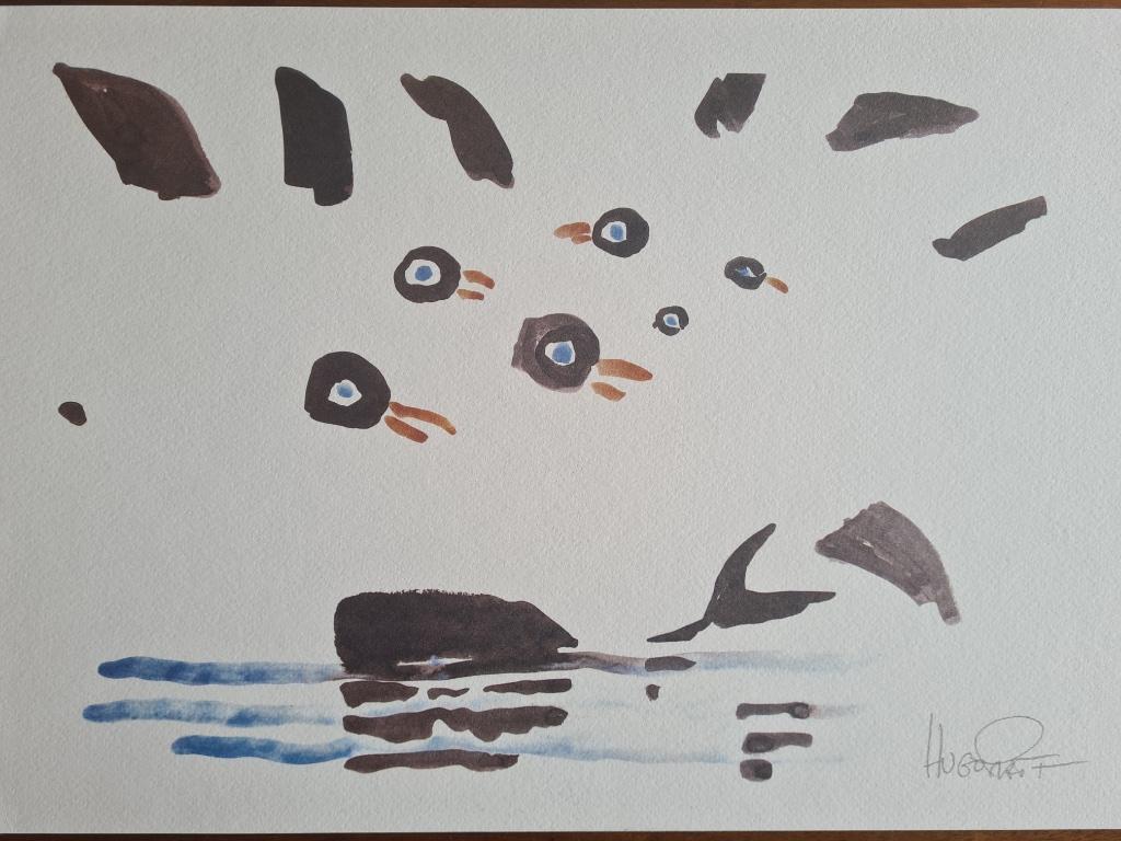 Hugo PRATT sérigraphie  - Signé - la Baleine, Enlèvement ou Envoi