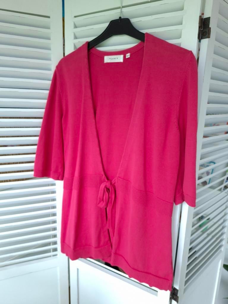 Vest roze halflange mouw Pauline B. Knit maat L, Maat 42/44 (L), Pauline B., Ophalen of Verzenden, Roze