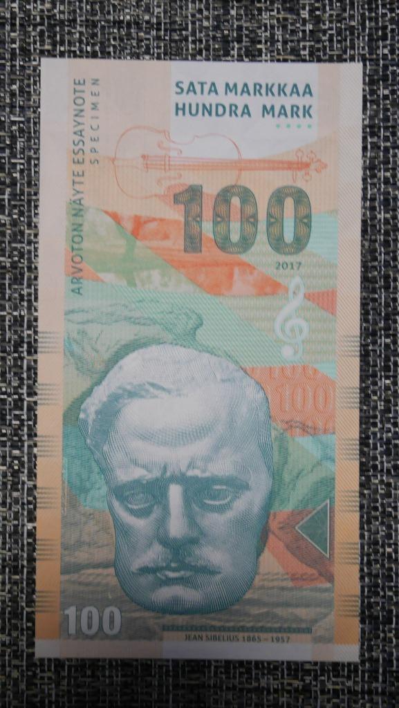 UNC-ticket voor Finland 2017 van 100 Mark, Verzenden, Overige landen, Setje