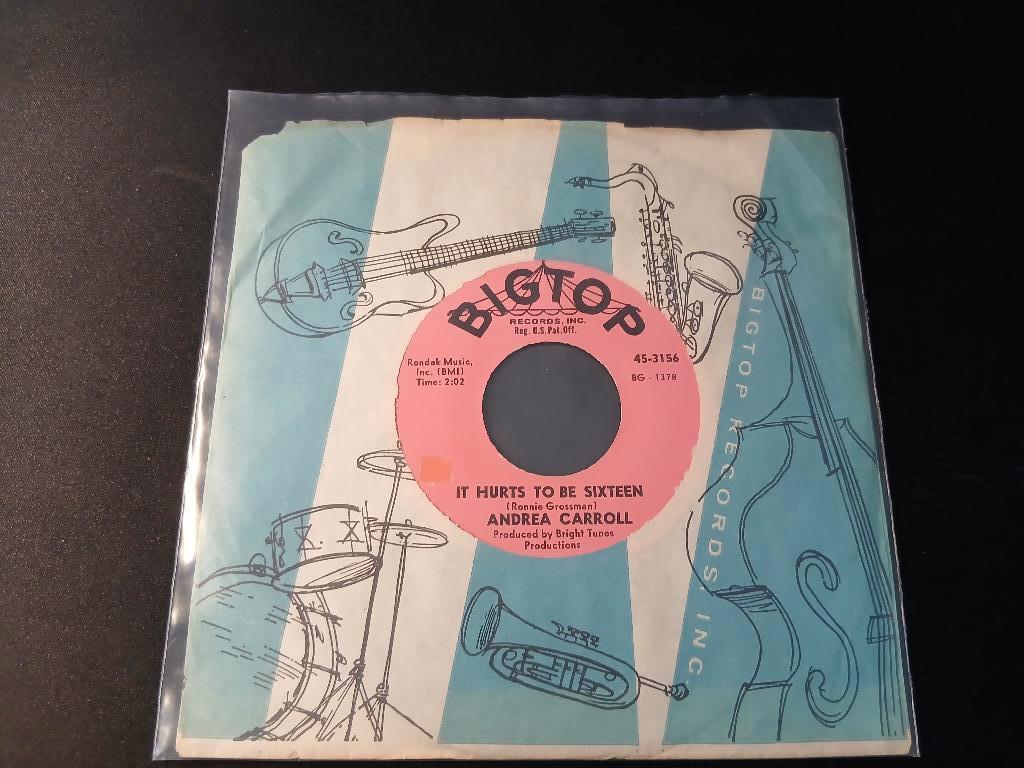 Andrea Carroll ‎– It Hurts To Be Sixteen "Popcorn", 7 inch, Single, Ophalen of Verzenden, Zo goed als nieuw