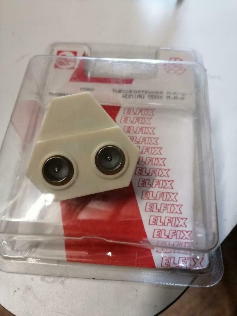 Elfix Coax Tweewegstekker  M-M-V / Domino Coax M-M-F, Ophalen of Verzenden, Nieuw, Overige merken