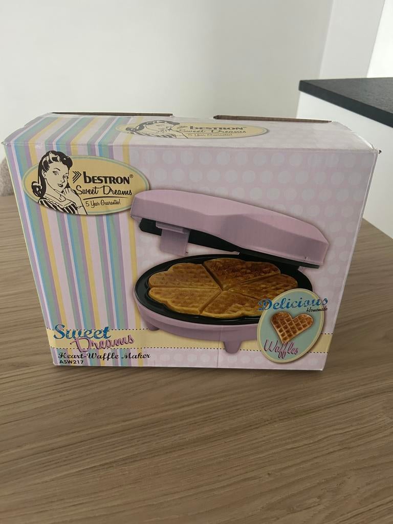 Bestron wafel ijzer hartjesvorm, Enlèvement, Neuf