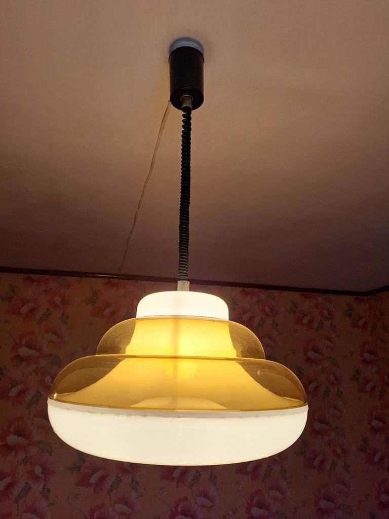 Lampe vintage suspendue en plexiglas, 1973, Antiek en Kunst, Ophalen
