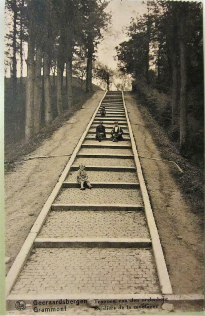 POSTKAART- GERAARDSBERGEN, TRAPPEN VAN DE OUDENBERG., Verzamelen, Postkaarten | België, Ophalen of Verzenden, Ongelopen, Oost-Vlaanderen