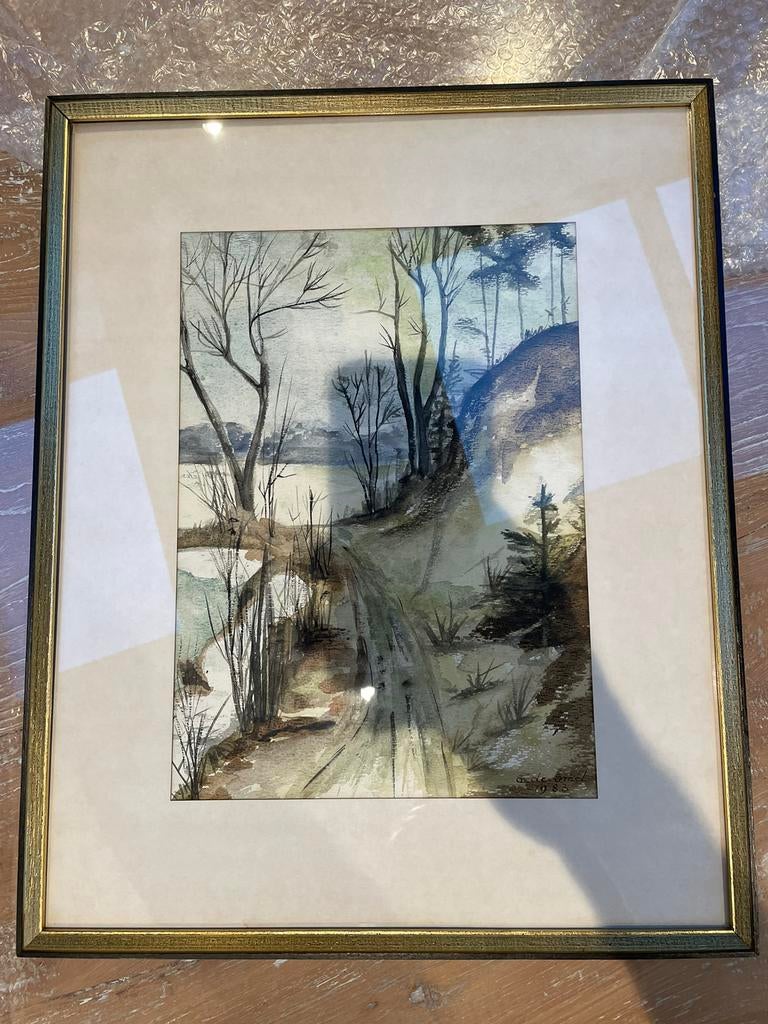 Aquarel van A. De Smet * Herfstlandschap, Antiek en Kunst, Ophalen