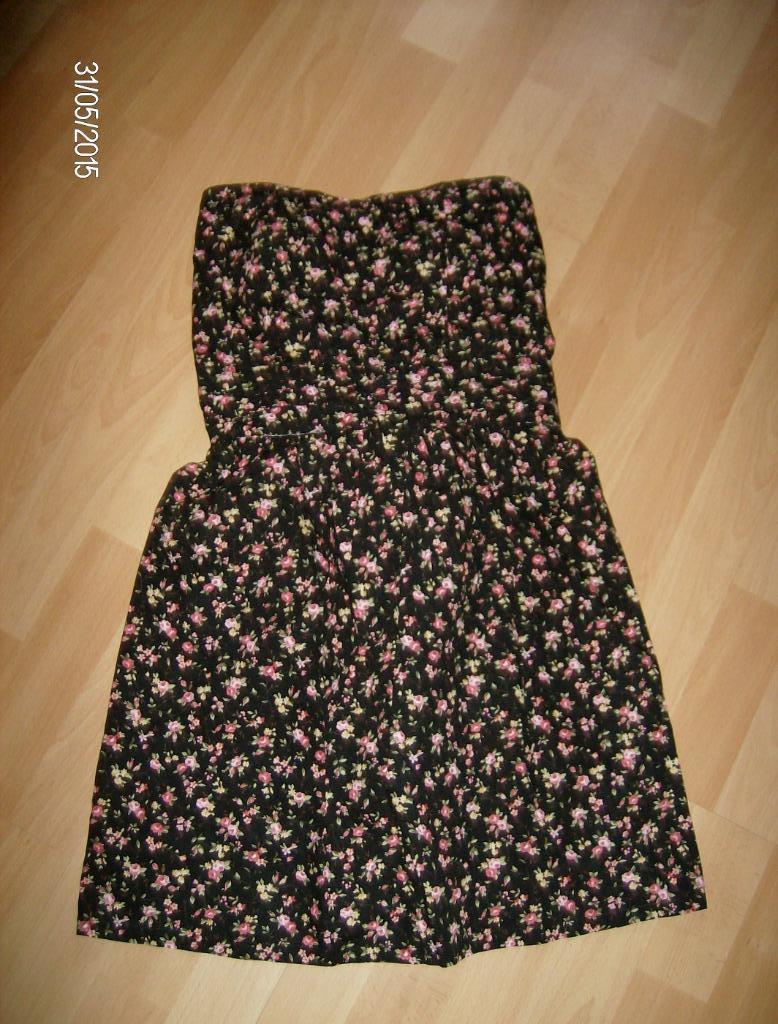 bustierjurk zwart gebloemd merk smashed - maat m, Taille 38/40 (M), Enlèvement ou Envoi, Smashed Lemon, Porté