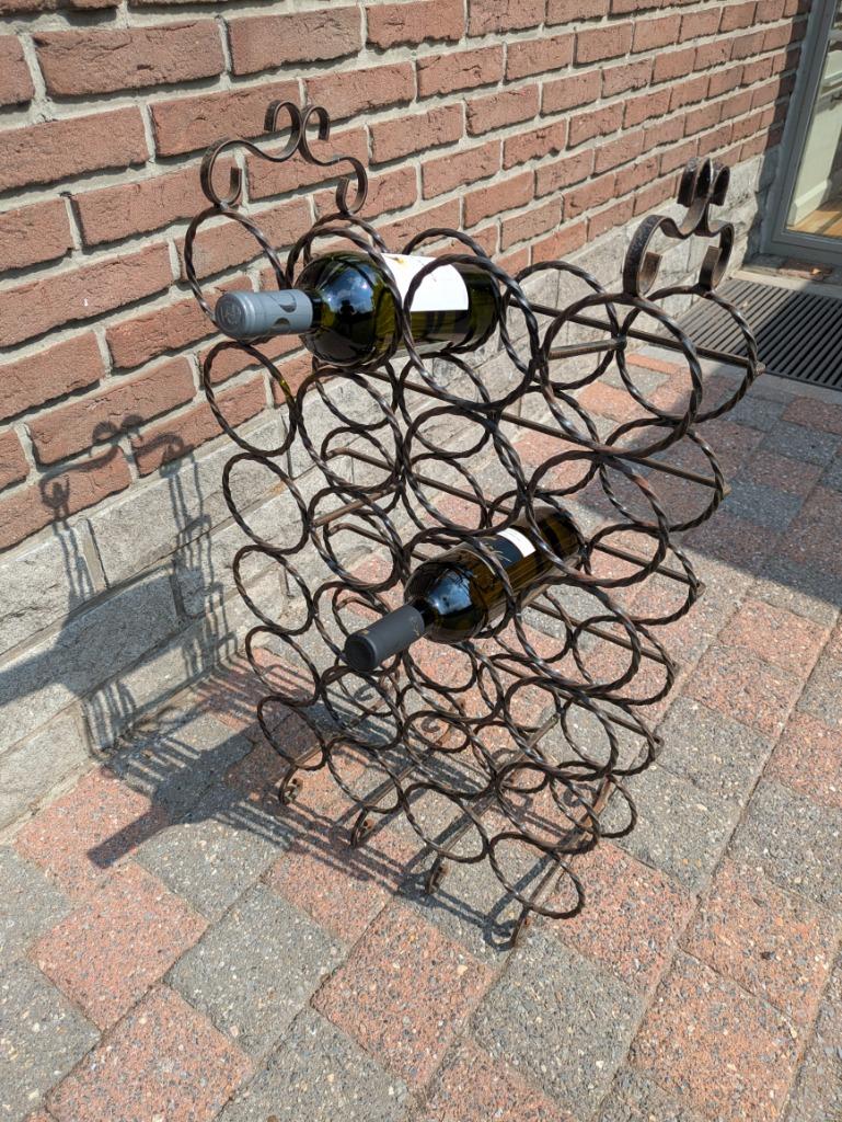 Wijnrek in smeedijzer (24 flessen), Huis en Inrichting, Woonaccessoires | Wijnrekken, Ophalen, 15 tot 25 flessen, Zo goed als nieuw